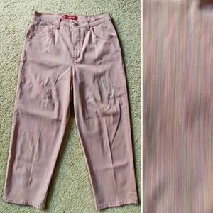 EUC Gloria Vanderbilt Pink Striped Capri P…